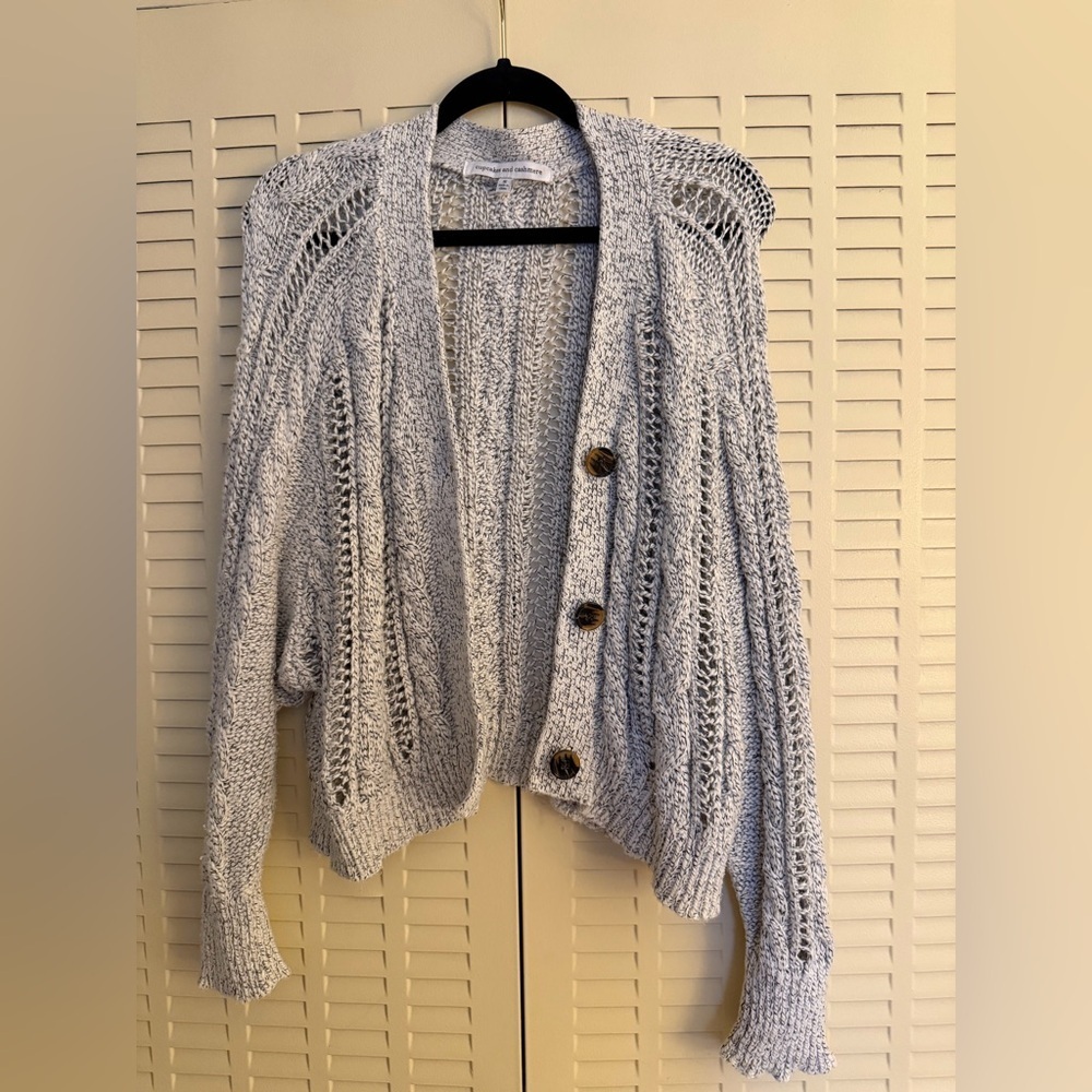 Cupcakes & Cashmere Light Gray Buttoned Cardigan